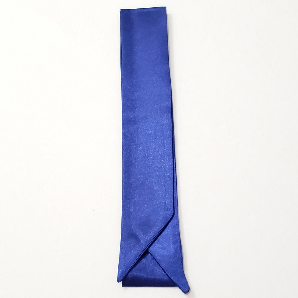 ⤵️⤵️1pc Solid Blue Navy Design Satin Scarves - Picture 2 of 4